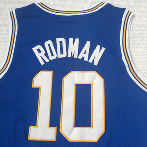 Dennis Rodman #10 Savages High School Basketball Jersey Blue