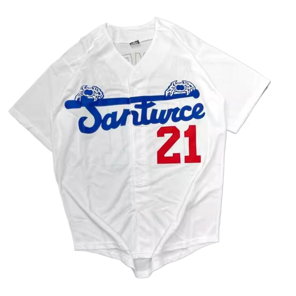 Clemente #21 Santurce Crabbers Puerto Rico Baseball Jersey White