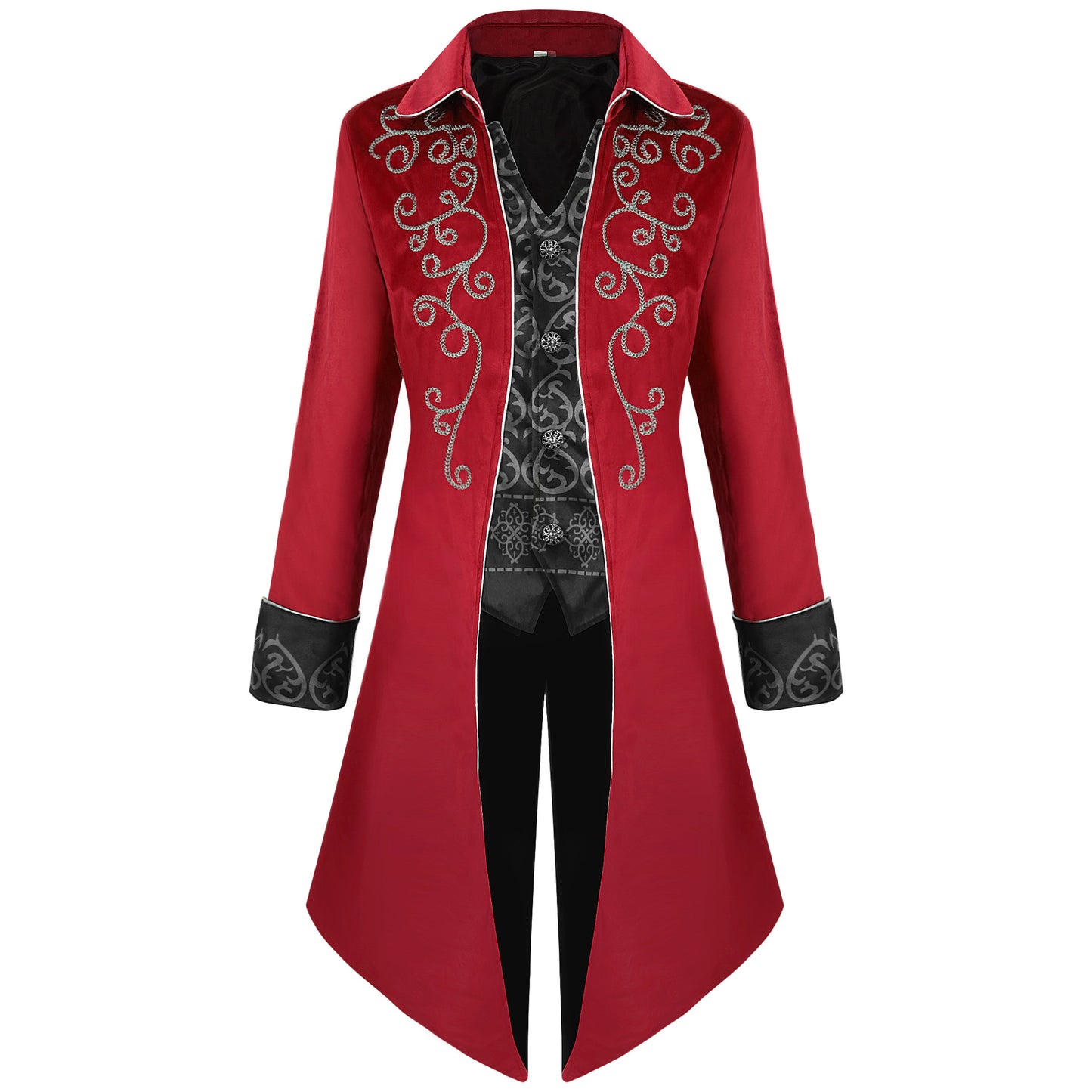 Men's Victorian Jacket Medieval Steampunk Tailcoat Gothic Coat Halloween Costume