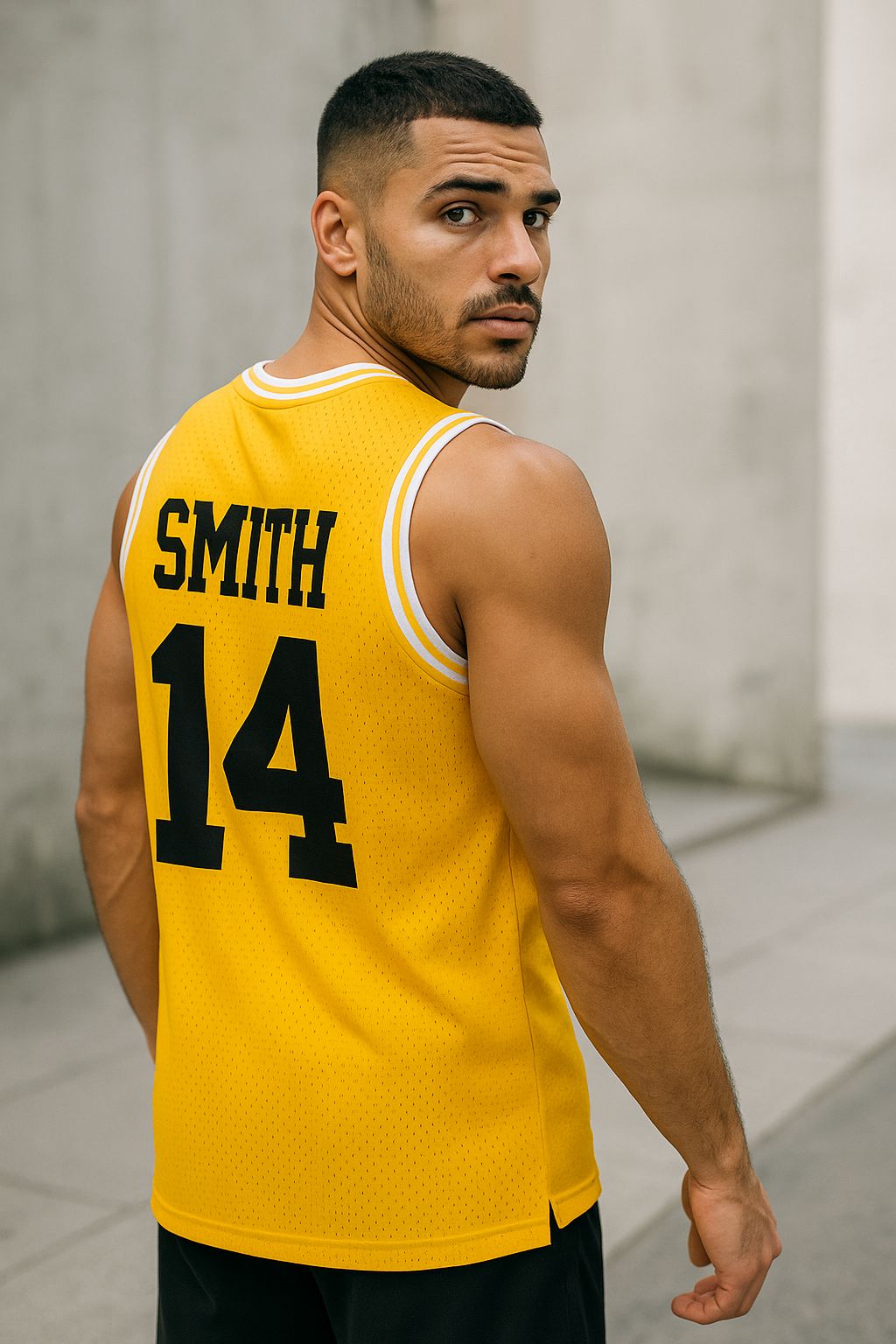 The Fresh Prince of Bel-air Academy TV Show Basketball Jersey #14 Will Smith Yellow