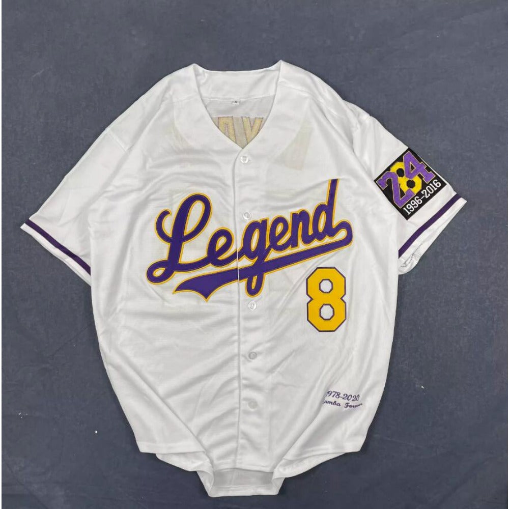 Kobe Bryant Legend Jersey 8/24 Stitched Baseball Jersey White Color