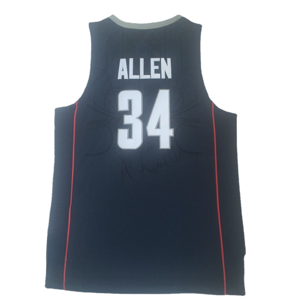 Retro Huskies #34 Allen NCAA College Basketball Jersey