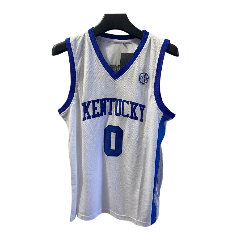 #0 Rob Dillingham Kentucky College Basketball Jersey White Embroidered