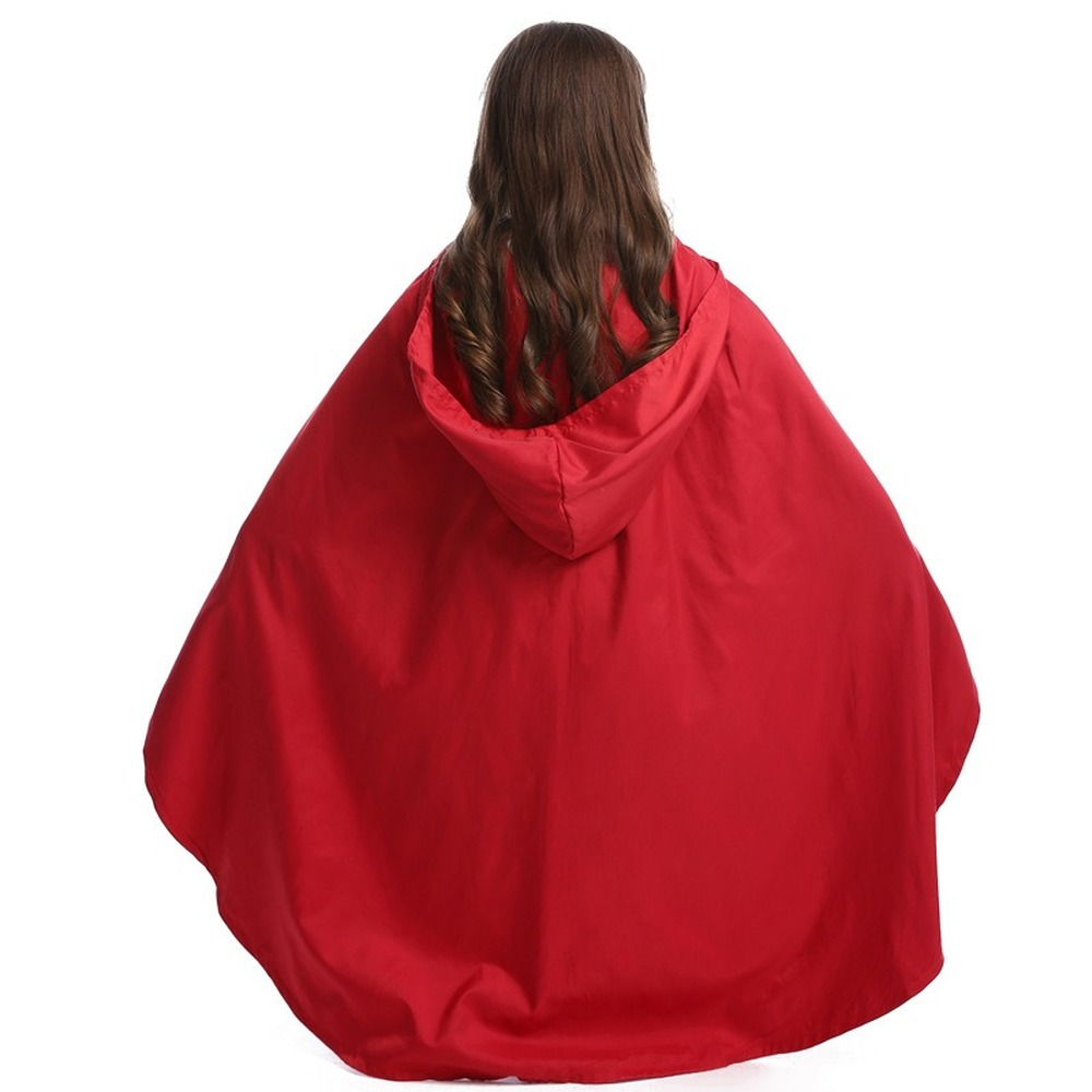 Girls Little Red Riding Hood Costume Halloween Fancy Dress Long Cape Kids Outfit