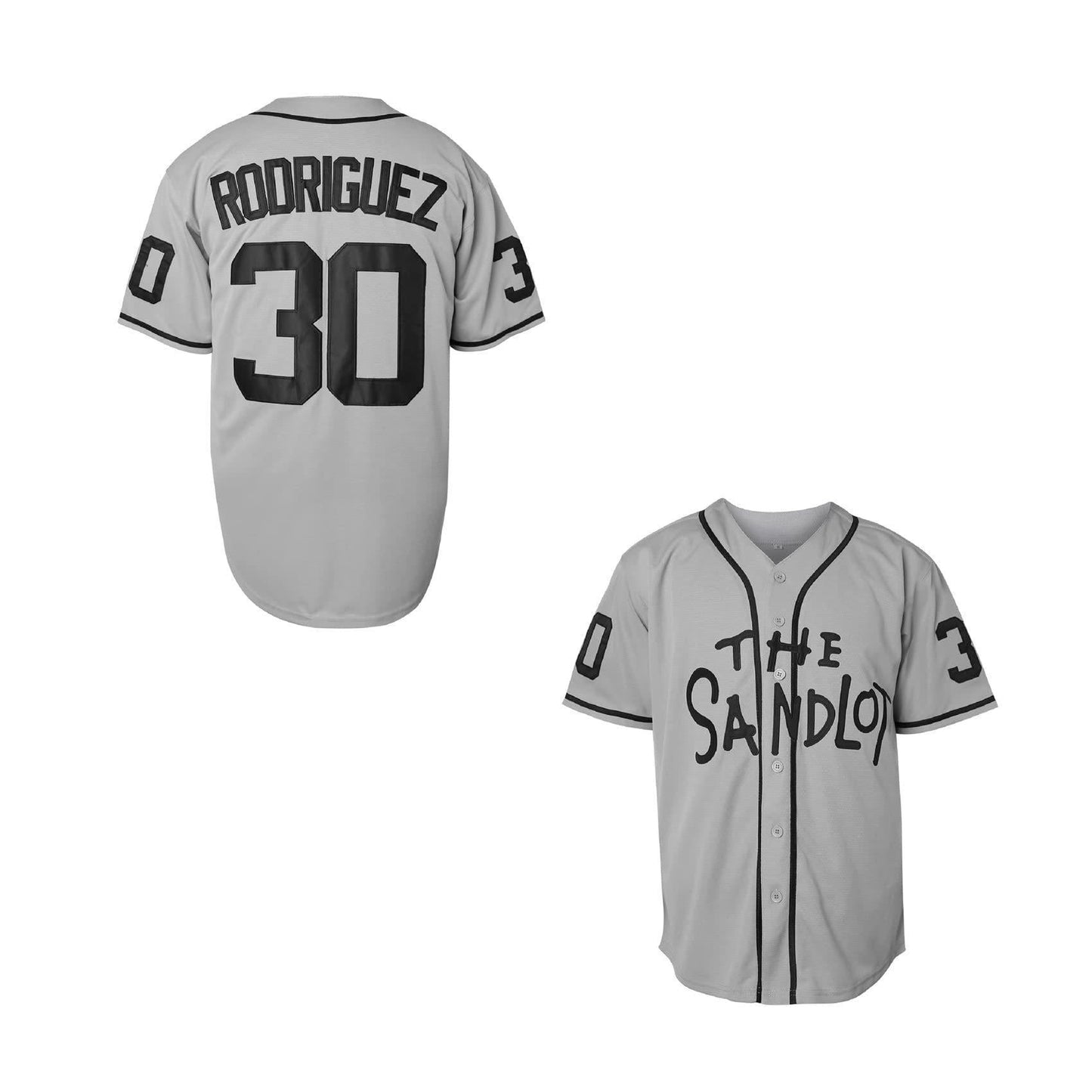 The Sandlot Benny Rodriguez #30 Men Stitched Movie Baseball Jersey Gray Color