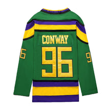 Load image into Gallery viewer, Youth The Mighty Ducks Movie Hockey Jersey #96 Charlie Conway Kids Size