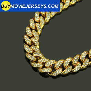 Best Selling Europe and America Hiphop Miami Cuba Necklace Men's Diamond Gold Chain Necklace