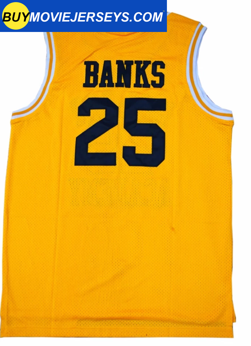 The Fresh Prince of Bel-air Academy Basketball Jersey #25  Carlton Banks Yellow