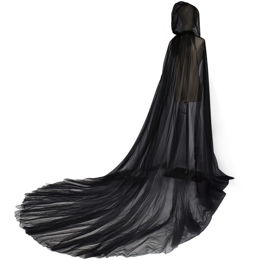 Women Hooded Vampire Bride Cloak Halloween Gothic Costume Cape