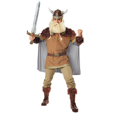 Mens Viking Costume Nordic Medieval Warrior Fancy Barbarian Outfit Halloween Cosplay