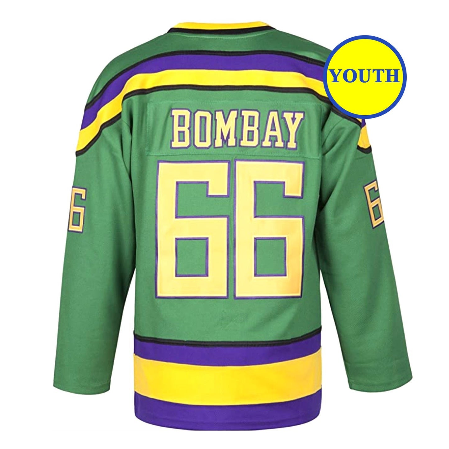 Youth The Mighty Ducks Movie Hockey Jersey #66 Coach Gordon Bombay Kids Size