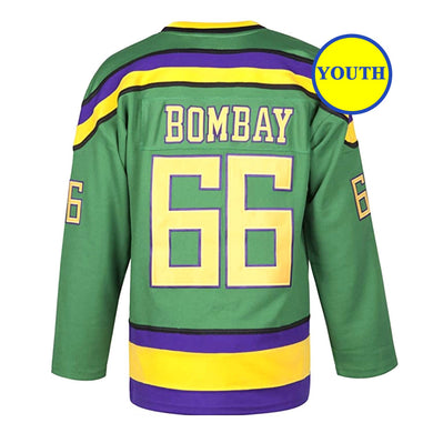 Youth The Mighty Ducks Movie Hockey Jersey #66 Coach Gordon Bombay Kids Size