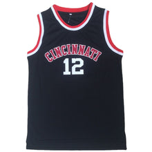 Load image into Gallery viewer, Cincinnati University #12 Oscar Robertson Black Embroidered College Basketball Jersey