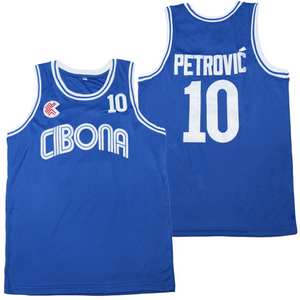 Drazen Petrovic Cibona Croatia #10 Jersey Blue
