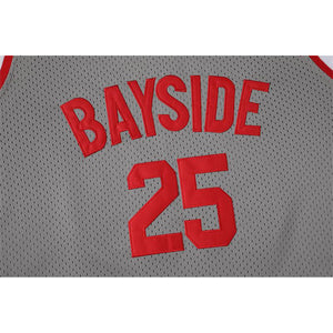 The Bell Zack Morris #25 Bayside Tigers Basketball Jersey Stitched Gray