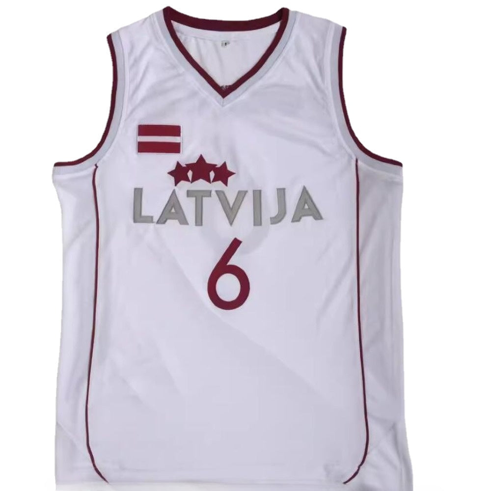 Kristaps Porzingis #6 Latvia Basketball Jersey