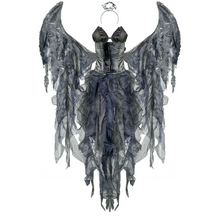 Load image into Gallery viewer, Womens Fallen Angel Costume Adult Sexy Halloween Fancy Dress Wings Halo Outfit