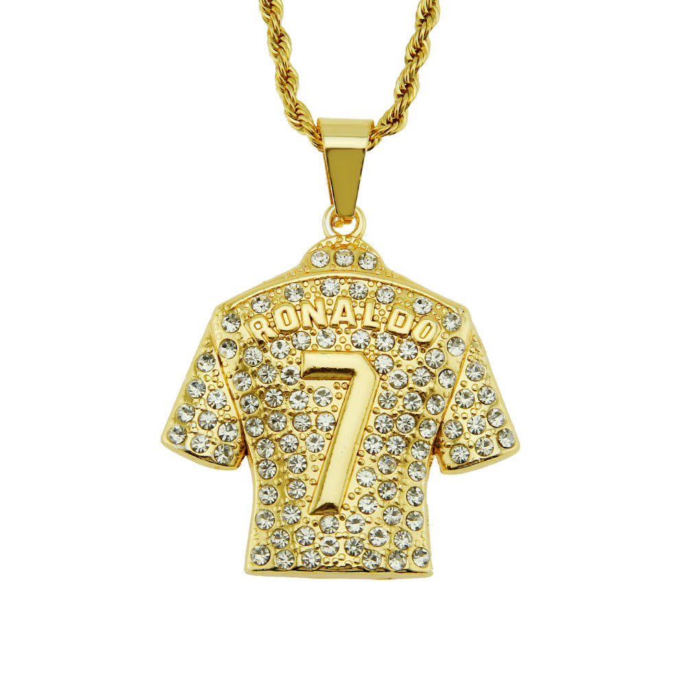 Hip Hop  #7 Jersey Pendant 3D Men's Necklace Jewelry