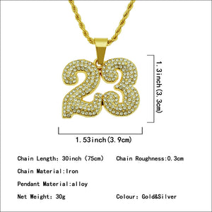 Hip Hop  #23 Pendant Men's Necklace Jewelry