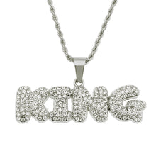 Load image into Gallery viewer, Hip Hop Men&#39;s Diamond Letter King Pendant Necklace Jewelry