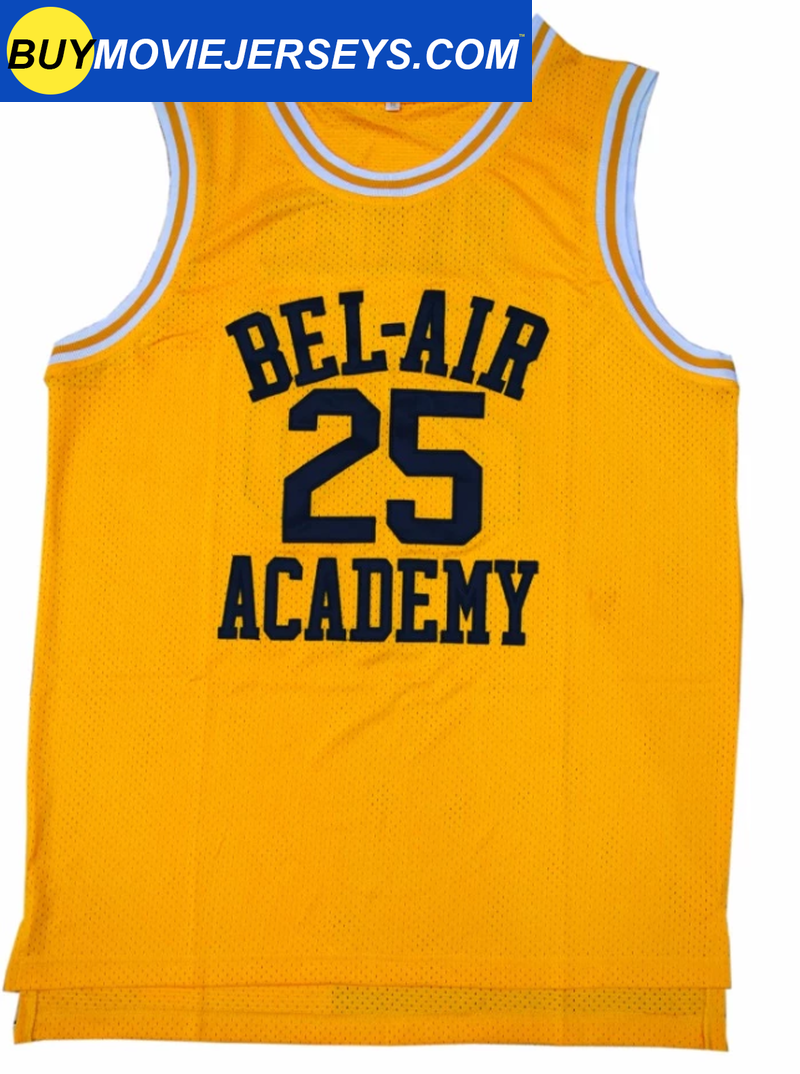 The Fresh Prince of Bel-air Academy Basketball Jersey #25  Carlton Banks Yellow