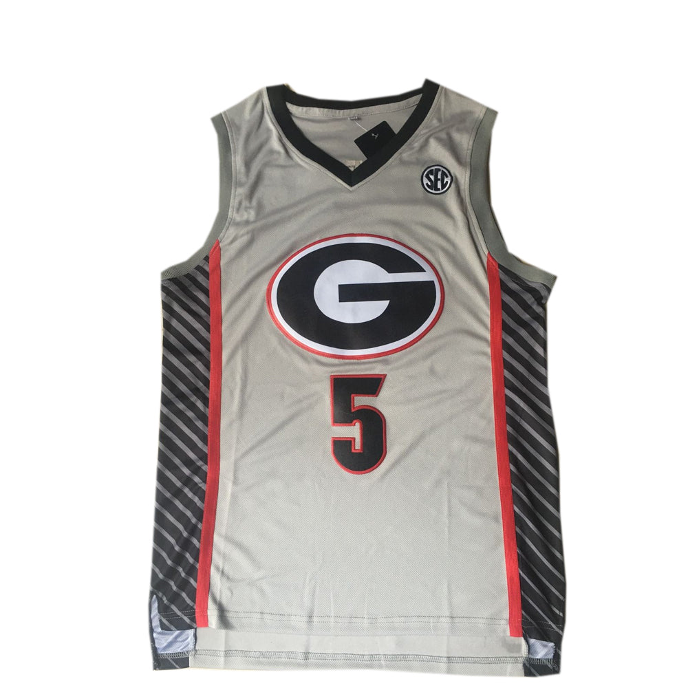 Anthony Edwards #5 Georgia Basketball Jersey College - Gray