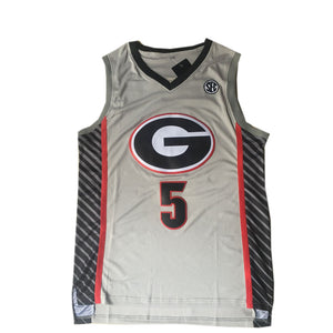 Customize  Anthony Edwards #5 Georgia Basketball Jersey College - Gray