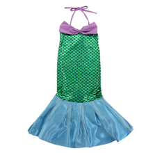 Load image into Gallery viewer, Girls Princess Little Mermaid Costume + Wig Halloween Cosplay Birthday Party Dress