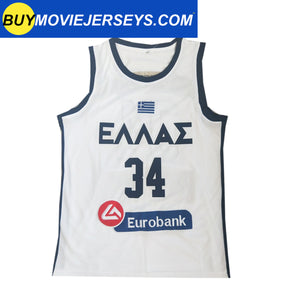 Greece Team Giannis Antetokounmpo #34 2020 Edition Basketball Jersey- White