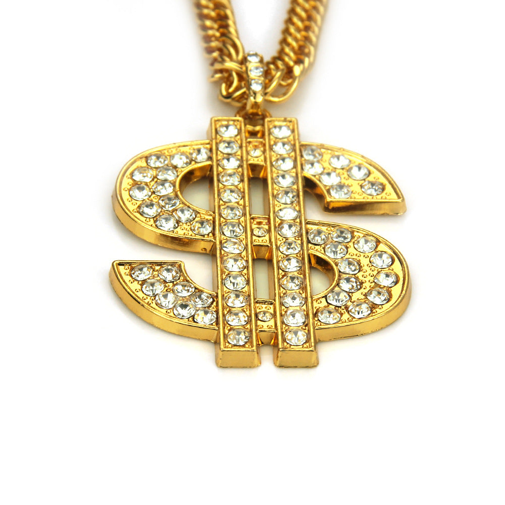 Electroplated Hiphop USD Pendant Necklace Popular Hip Hop Jewelry Men's Necklace Cuban Chain