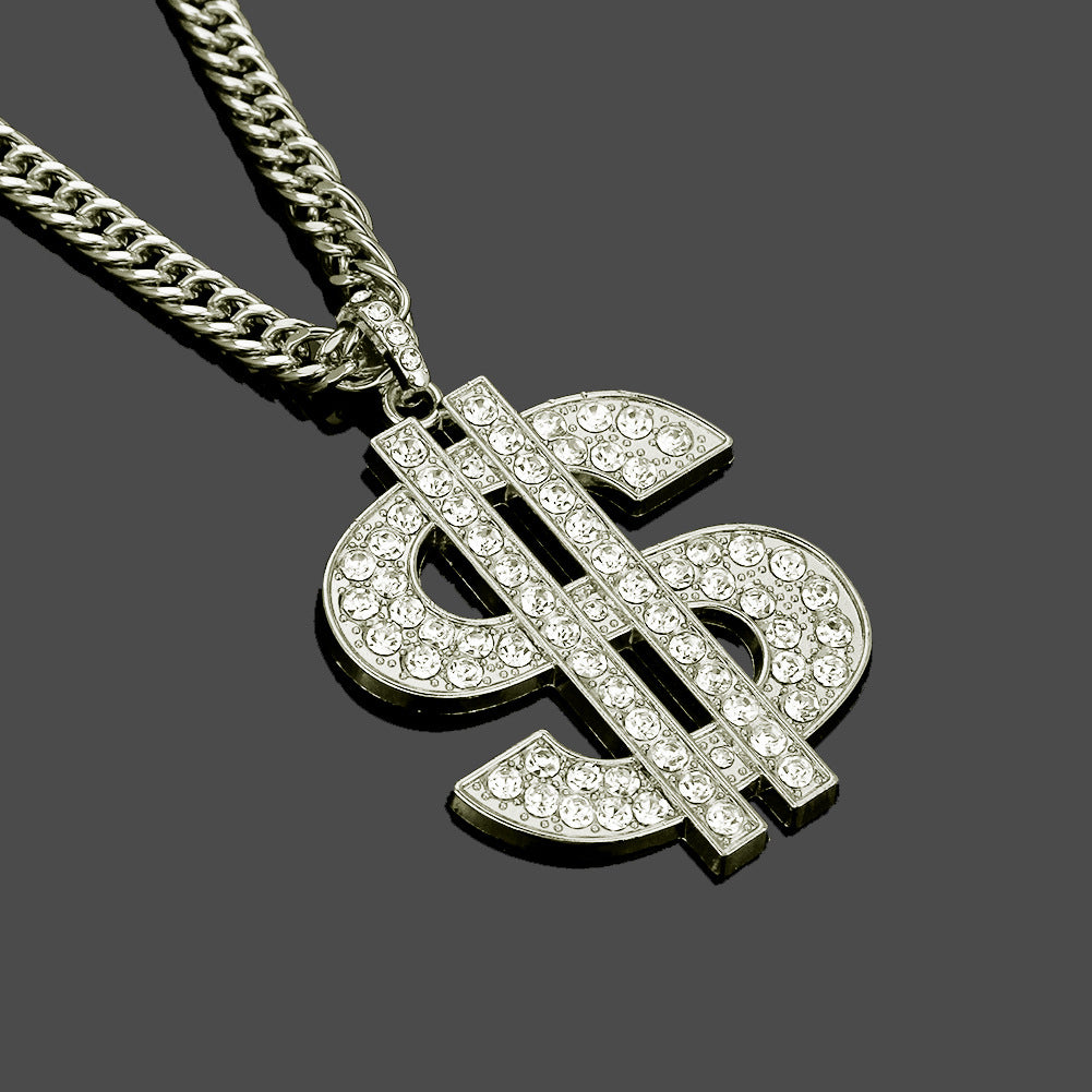 Electroplated Hiphop USD Pendant Necklace Popular Hip Hop Jewelry Men's Necklace Cuban Chain