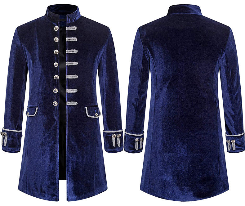 Men's Steampunk Vintage Medieval Tailcoat Jacket Retro Gothic Victorian Frock Coat Uniform Halloween Cosplay Costume