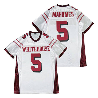PATRICK MAHOMES #5 HIGH SCHOOL FOOTBALL JERSEY - WHITE Limited Edition