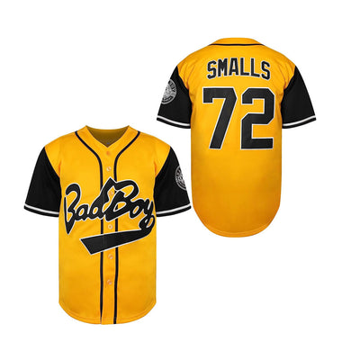 Biggie Smalls Bad Boy Baseball Jersey #72 Yellow Color