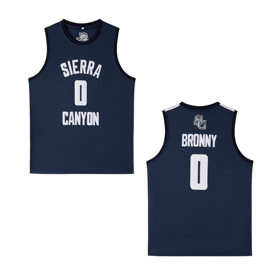 Bronny James #0 Sierra Canyon High School Basketball Jersey -Dark Blue