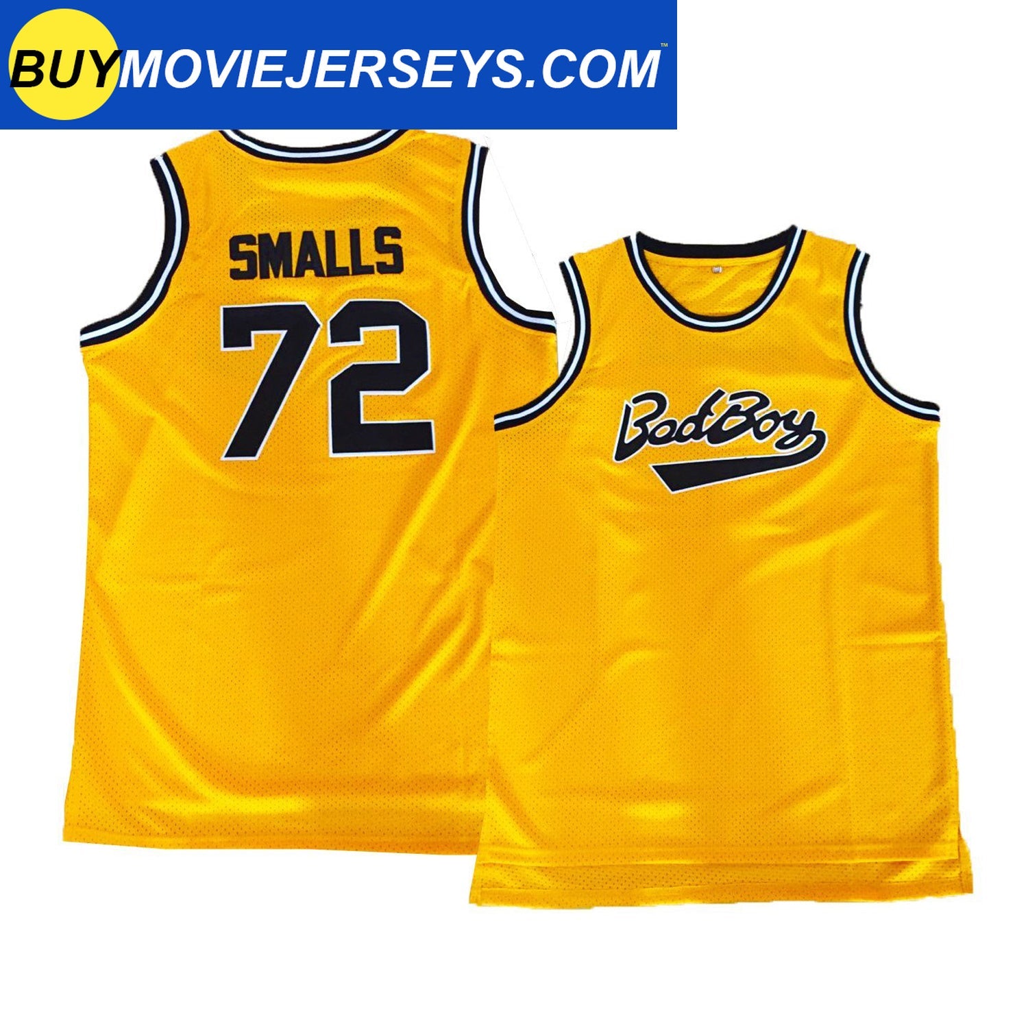 Notorious B.I.G. 97 Bad Boy Yellow Hockey Jersey Includes Patch