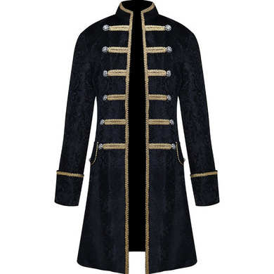 Men's Steampunk Vintage Medieval Tailcoat Jacket Retro Gothic Victorian Frock Coat Uniform Halloween Cosplay Costume