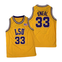 Load image into Gallery viewer, Shaquille O&#39;Neal #33 Louisiana State University College Throwback Jersey Yellow