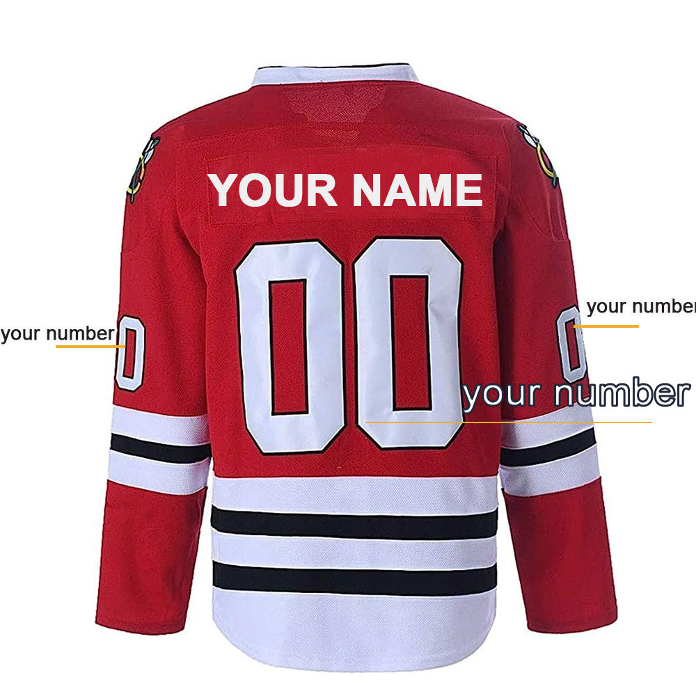 Custom Your Name Your Number Black hawks Ice Hockey Jersey