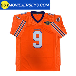 The Waterboy Movie Muddogs Bobby Boucher America Football Jersey #9 Orange Color