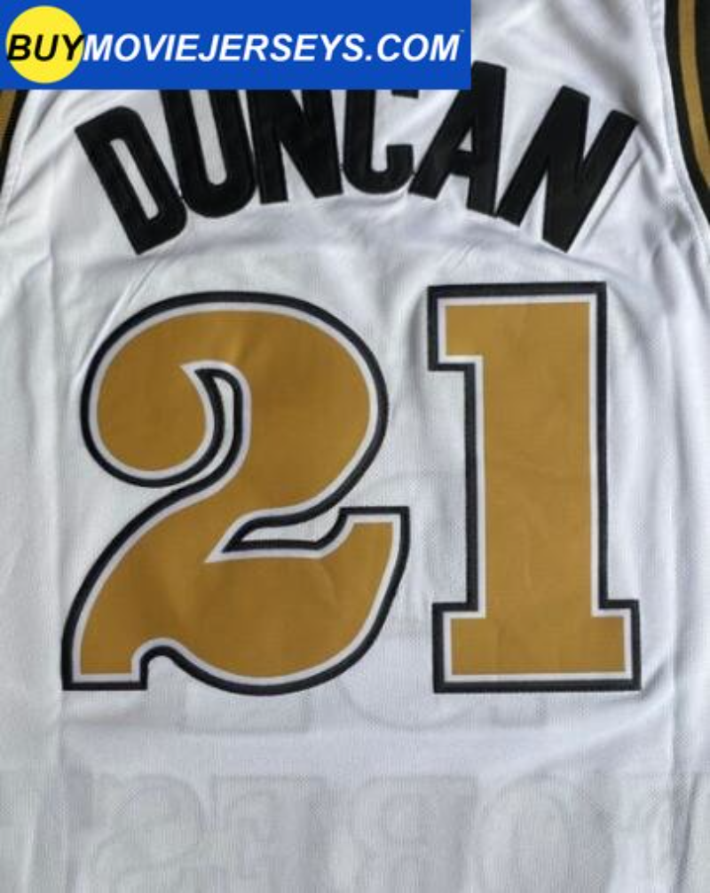 Tim Duncan #21 Wake Forest Basketball Jersey College BLACK/WHITE/YELLOW