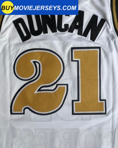 Customize Tim Duncan #21 Wake Forest Basketball Jersey College BLACK/WHITE/YELLOW