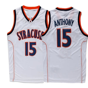 Carmelo Anthony Syracuse #15 Basketball Jersey White