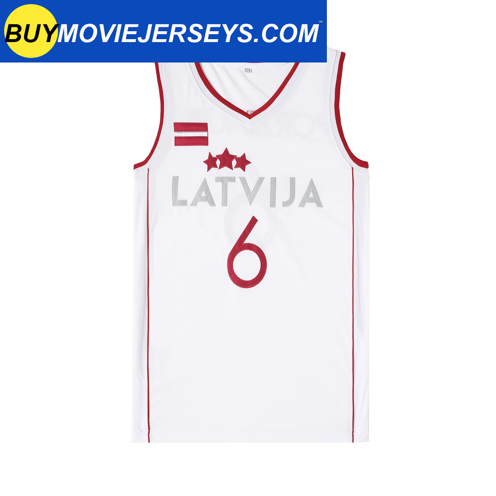 Kristaps Porzingis #6 Latvia Basketball Jersey