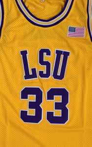 Shaquille O'Neal #33 Louisiana State University College Throwback Jersey Yellow