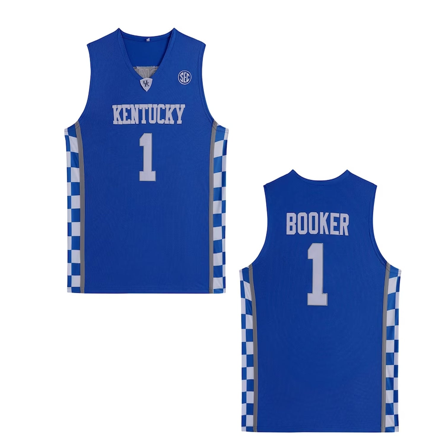 Top Players College Basketball Jerseys Men’s #1 Devin Booker Jersey Kentucky Wildcats White