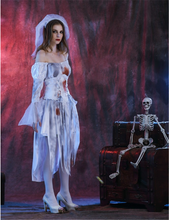 Load image into Gallery viewer, Women Zombie Bridal Halloween Costume Corpse Bride Fancy Dress Ghost Cosplay