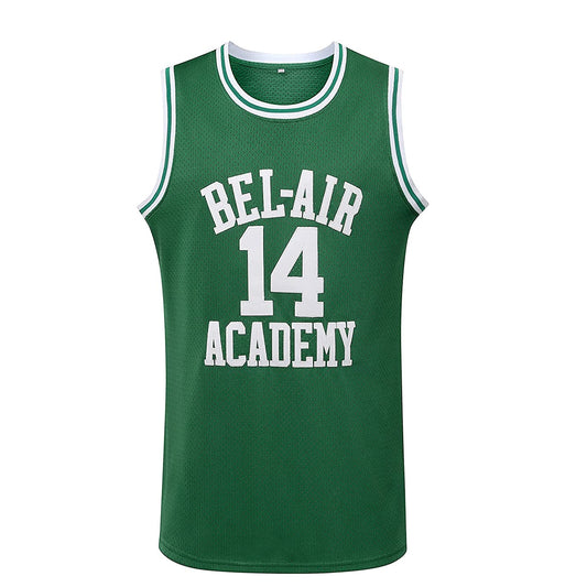 The Fresh Prince of Bel-air Academy TV Show Basketball Jersey #14 Will Smith Black and Green Colors