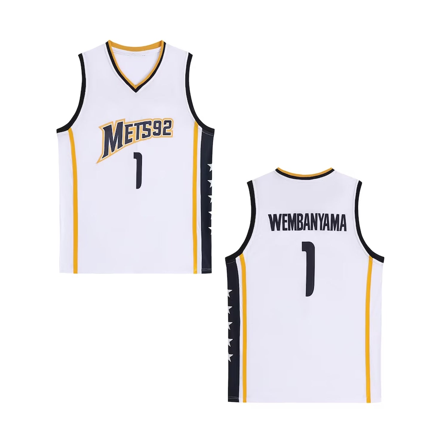Victor Wembanyama #1 Mets France team Basketball Jersey White mets92 –  BuyMovieJerseys