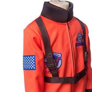 Boys Girls Astronaut Costume NASA Orange White Space Suit Halloween Fancy Dress